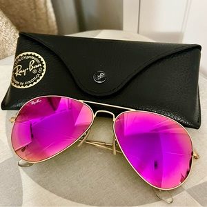 Ray-Ban pink aviators good condition